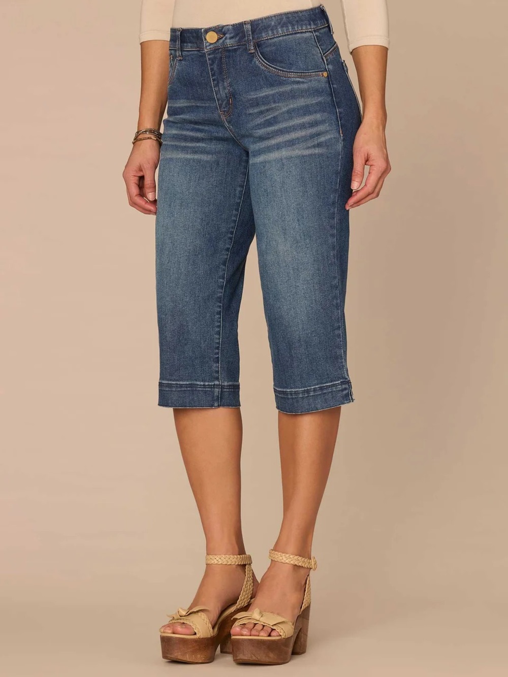 NWT Democracy Ab Solution 3D Embroidered Bow Skimmer Jeans - Picture 2 of 16